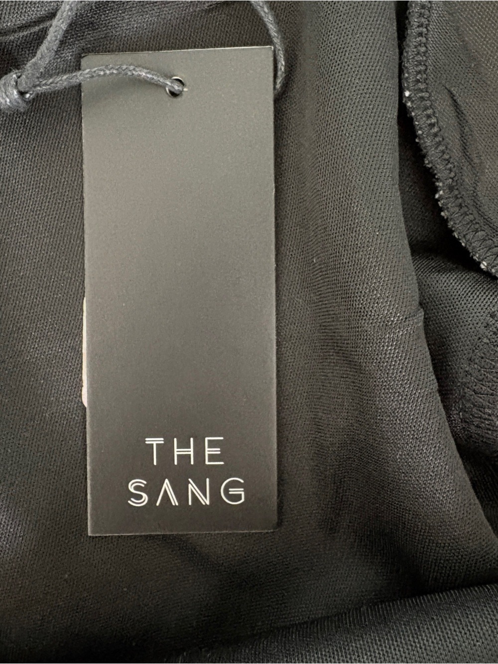 The Sang Womens L Crop Top Black Sheen Architectural Cyber Y2K Subversive Basic - Picture 12 of 16